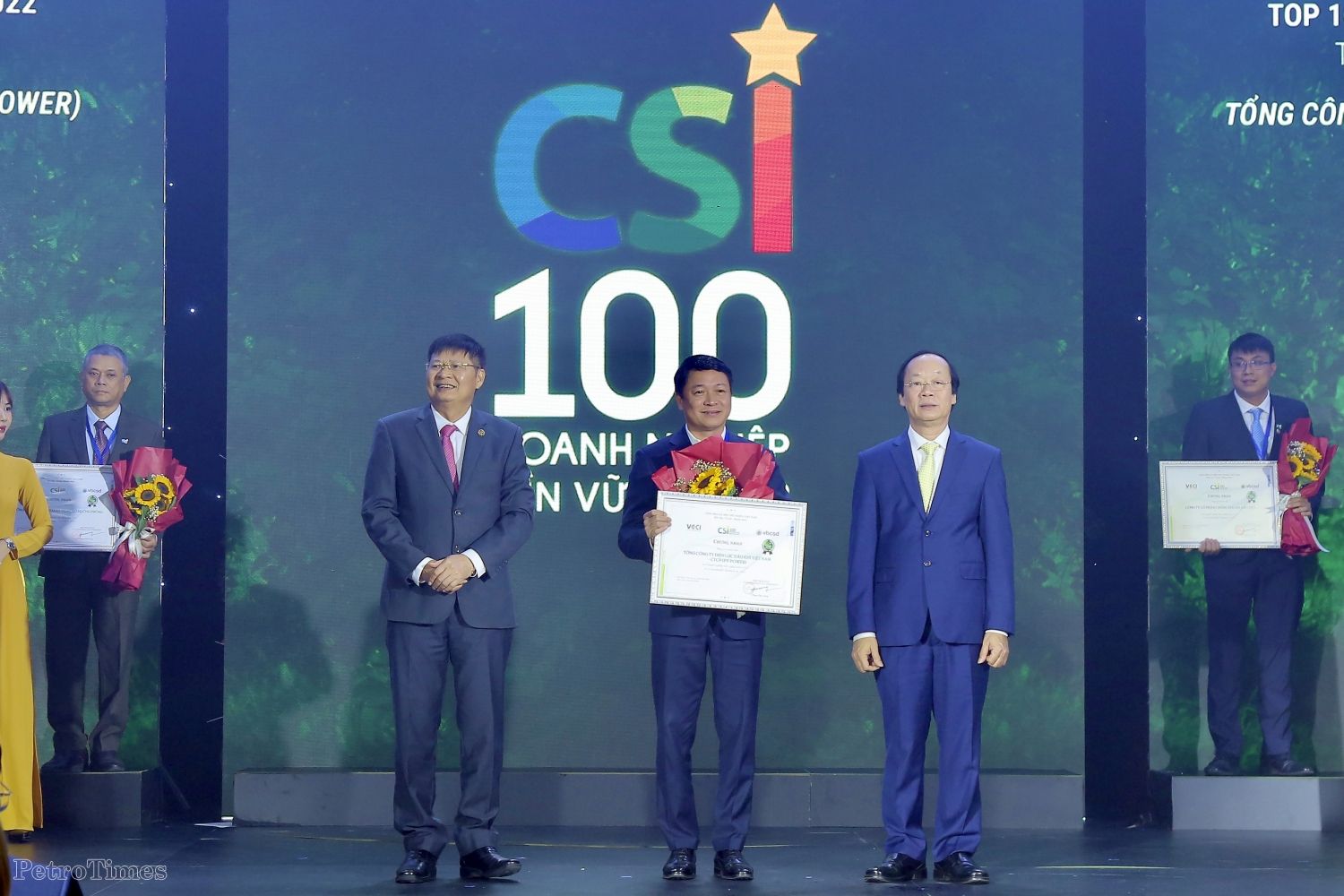 PV Power và NT2 được vinh danh Top 100 doanh nghiệp bền vững 2022