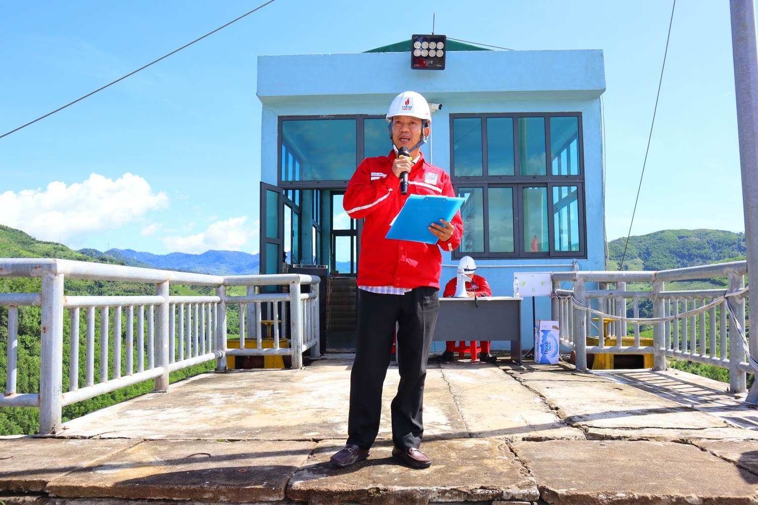 Ông Lê Năng - Phó giám đốc PV Power DHC phát biểu tại buổi diễn tập. Ông Lê Năng - Phó giám đốc PV Power DHC phát biểu tại buổi diễn tập.