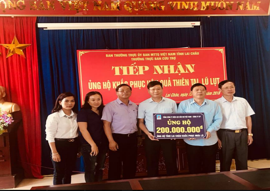 Tổng công ty Điện lực Dầu khí hỗ trợ đồng bào bị ảnh hưởng mưa lũ tại Lai Châu