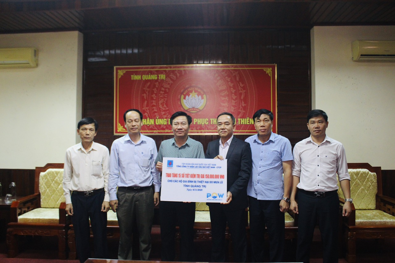 PV Power trao tặng số tiền 750 triệu cho các tỉnh miền Trung