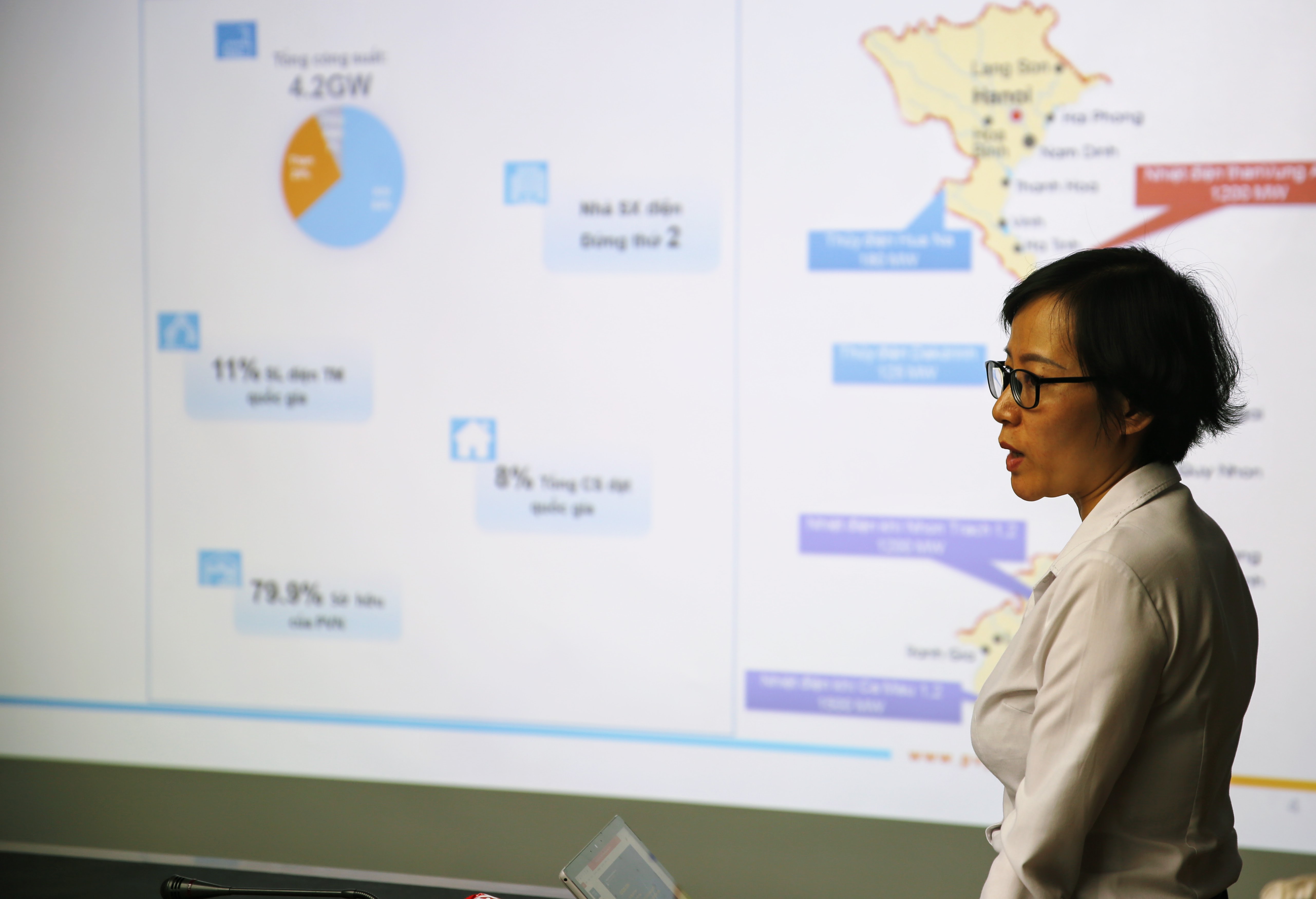  Bà Võ Thị Tố Oanh - Trưởng ban Pháp chế PV Power thuyết trình tại buổi làm việc