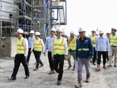 Tổng Giám đốc Petrovietnam Lê Mạnh Hùng làm việc tại Dự án Nhà máy điện Nhơn Trạch 3 và 4