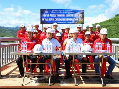 PV Power DHC: Diễn tập ứng cứu tình huống khẩn cấp, đảm bảo an toàn đập Thủy điện Đakđrinh