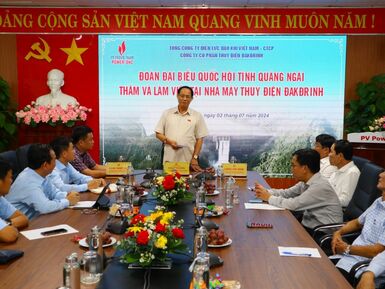 Thượng tướng Trần Quang Phương - Phó Chủ tịch Quốc hội thăm và làm việc tại Thủy điện Đakđrinh