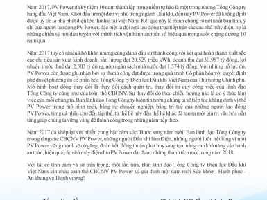 Thư chúc mừng năm mới 2018