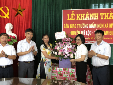 Khánh thành bàn giao công trình Trường Mầm non xã Mỹ Thành, huyện Mỹ Lộc, tỉnh Nam Định