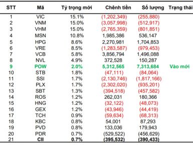 DỰ BÁO QUỸ ETF THÊM MỚI POW VÀ LOẠI BỎ BHV TRONG KỲ ĐẢO DANH MỤC QUÝ I/2019
