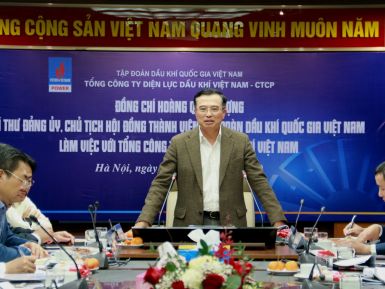Chủ tịch HĐTV Petrovietnam Hoàng Quốc Vượng làm việc với PV Power