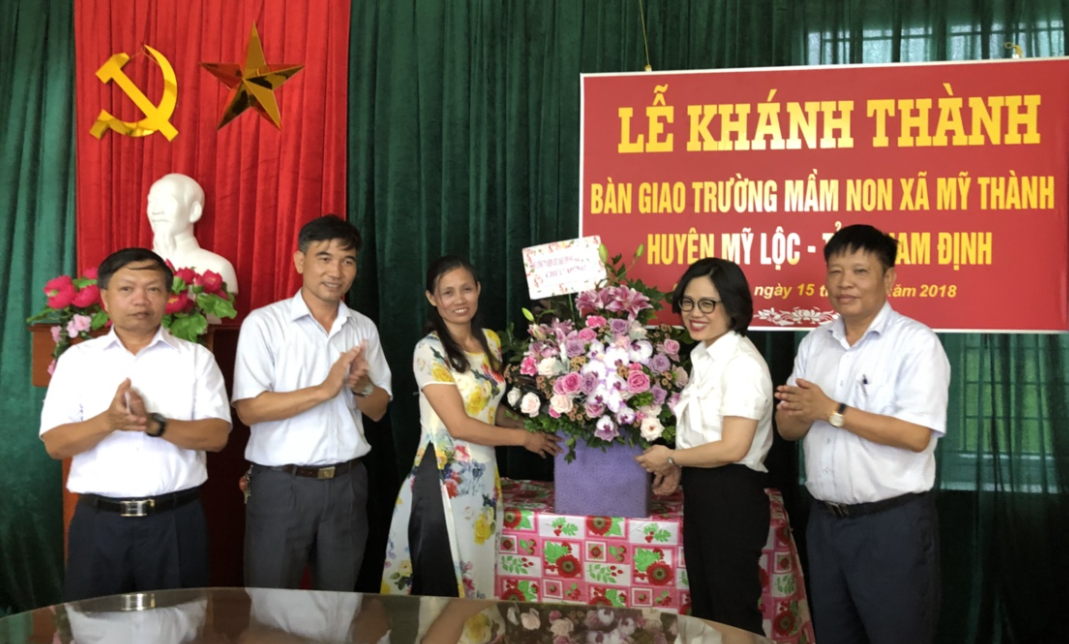 Khánh thành bàn giao công trình Trường Mầm non xã Mỹ Thành, huyện Mỹ Lộc, tỉnh Nam Định